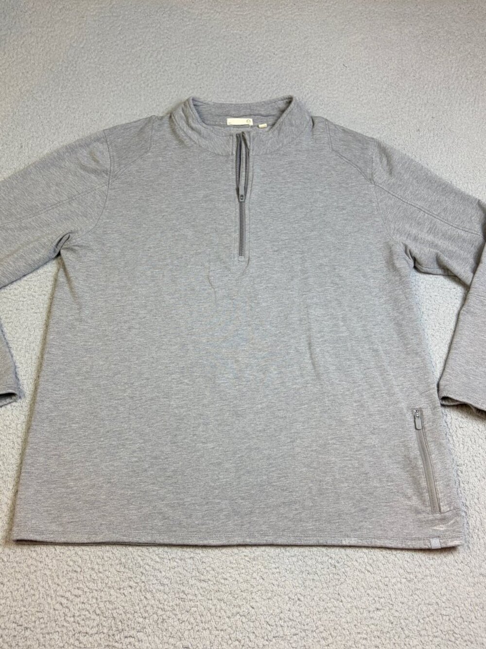 Tasc Quarter Zip Shirt Mens Size XL Gray Long Sleeve Casual Zip Pocket
